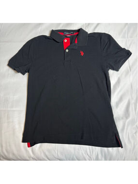 Boy’s U.S. Polo Assn. Black Red Polo Shirt XL 14/16